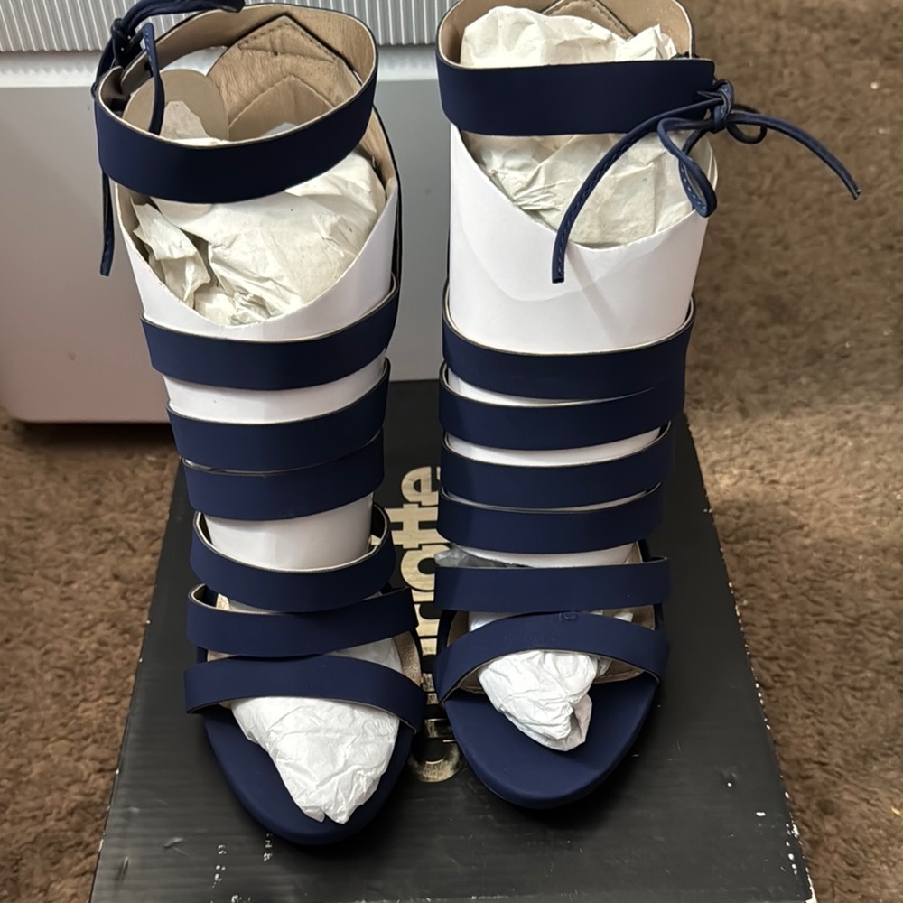 Elegant Navy Strappy Heels